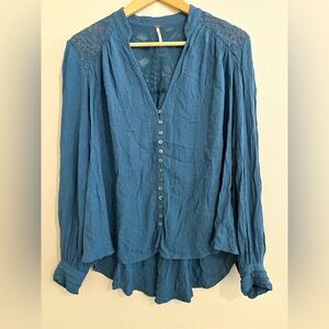 Free People Canyon Rose Hi-Lo Blouse Small